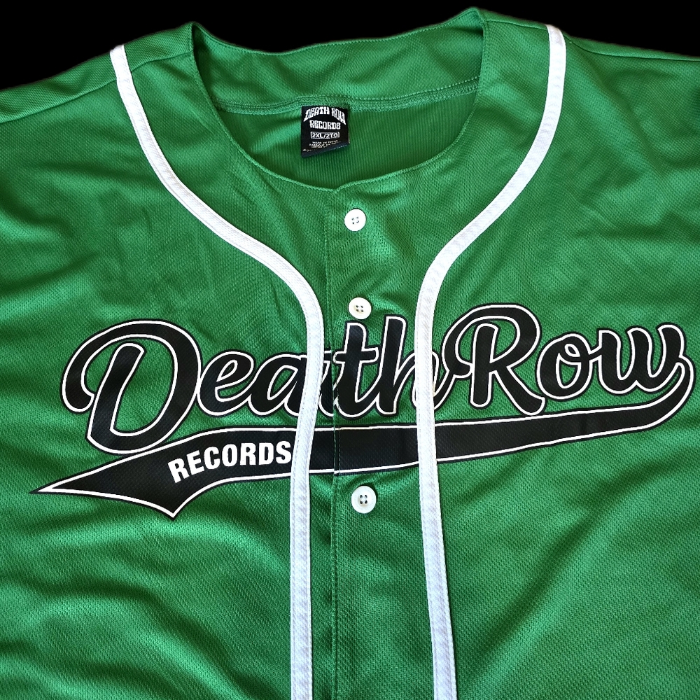 Death Row Records Green Black Baseball Jersey #91 Men's L Hip Hop Rap 2XL - Picture 5 of 15